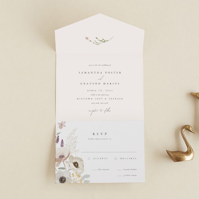 Faire-part de mariage tout-en-un botanique (Créateur téléchargé)