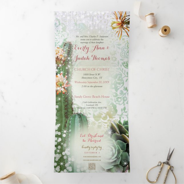 Faire-Part de Mariage Tout En Un Cactus Plante Gra (Intérieur)