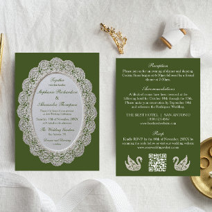 Faire-part de mariage tout-en-un code QR Broderie