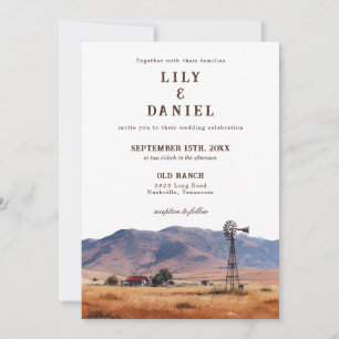 Faire-Part de Mariage Tout en Un Cow-Boy Occidenta