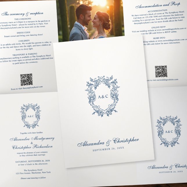 Faire-Part de Mariage Tout-en-Un de Style Régence  (Créateur téléchargé)