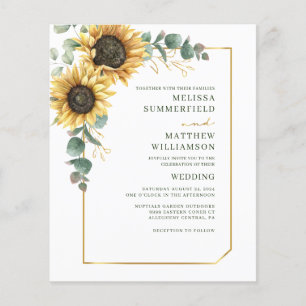 Faire-part de mariage tout-en-un de tournesol Euca