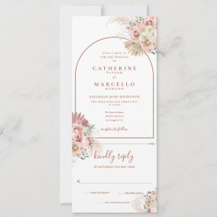 Faire-part de mariage tout-en-un en terre cuite av