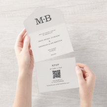 Faire-part de mariage tout-en-un pour une fugue mi