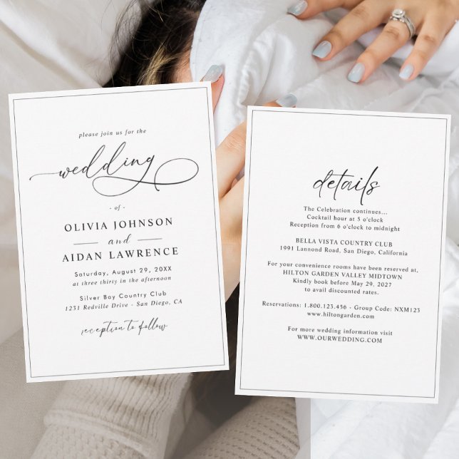 Faire-Part de Mariage Tout-en-Un Simple Classique  (Créateur téléchargé)