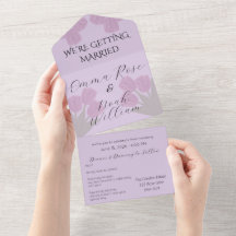 Faire-part de mariage tout-en-un Tulipes Roses Élé