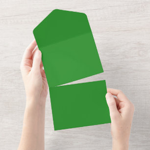 Faire-part de mariage tout-en-un vert de forêt per