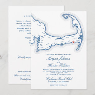 Faire-part de mariage tout-en-un Wychmere Beach Cl