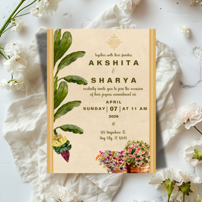 Faire-part de mariage traditionnel formel (Formal Traditional Wedding Invitation | Elegant Classic Family Wedding Template)