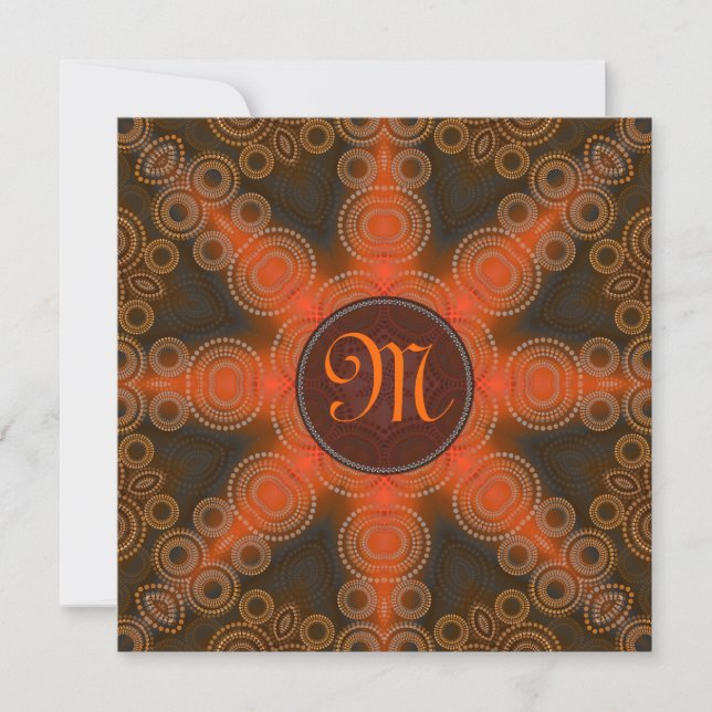 Faire-part de mariage tribal Monogramme Solaire Ec (Devant)