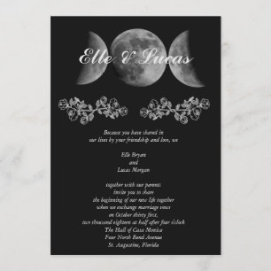 Faire-part de mariage triple lune