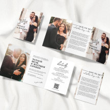 Faire-part de mariage triptyque photo moderne