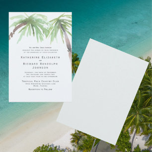 Faire-part de mariage Tropical Palm One Venue Seaf