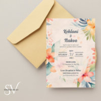 Faire-part de mariage tropicale - Magnétique