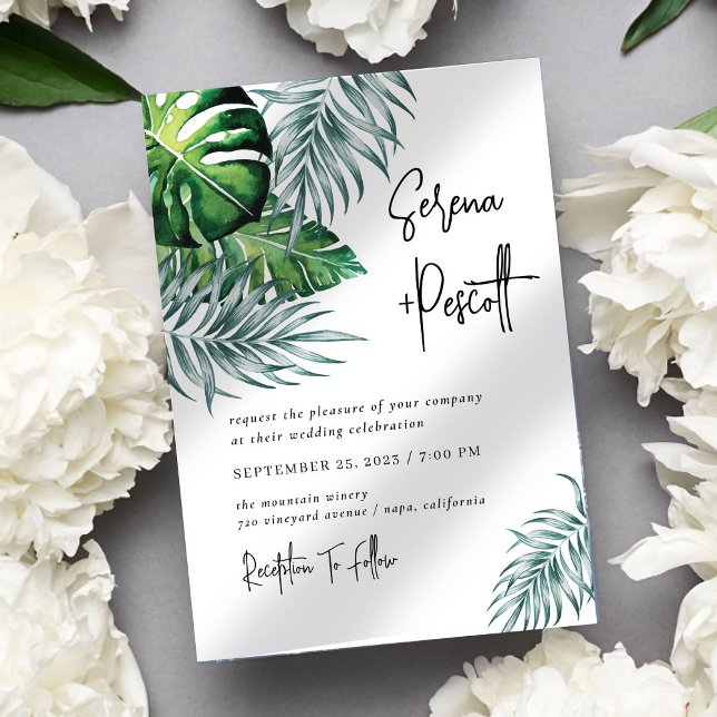 Faire-part de mariage tropicale minimale (Créateur téléchargé)