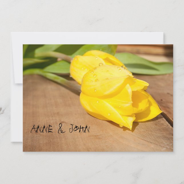 Faire-part de mariage "Tulipe jaune" (Devant)