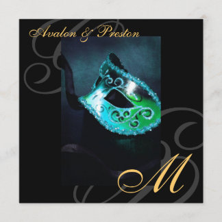 Faire-part de mariage turquoise de remous de