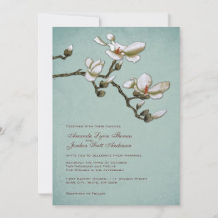 Faire-part de mariage Turquoise et blanc de Magnol