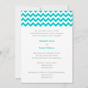 Faire-part de mariage Turquoise et Grey Chevron