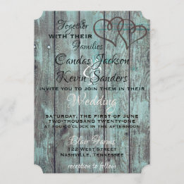 Faire-part de mariage turquoise rustique