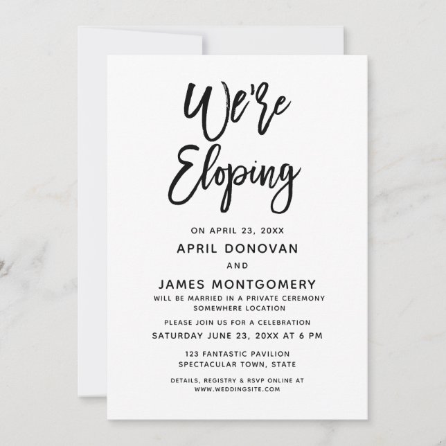 Faire-part de mariage typographie pinceau Nous nou (Devant)