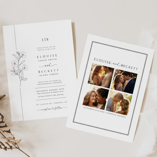 Faire-part de mariage Typographique Moderne Avec P (Créateur téléchargé)