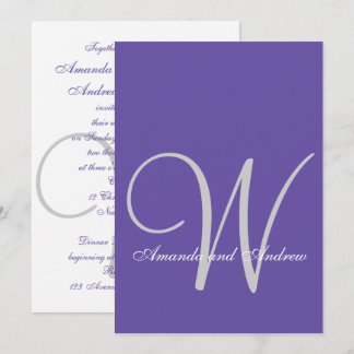 Faire-part de mariage ultra violet élégant