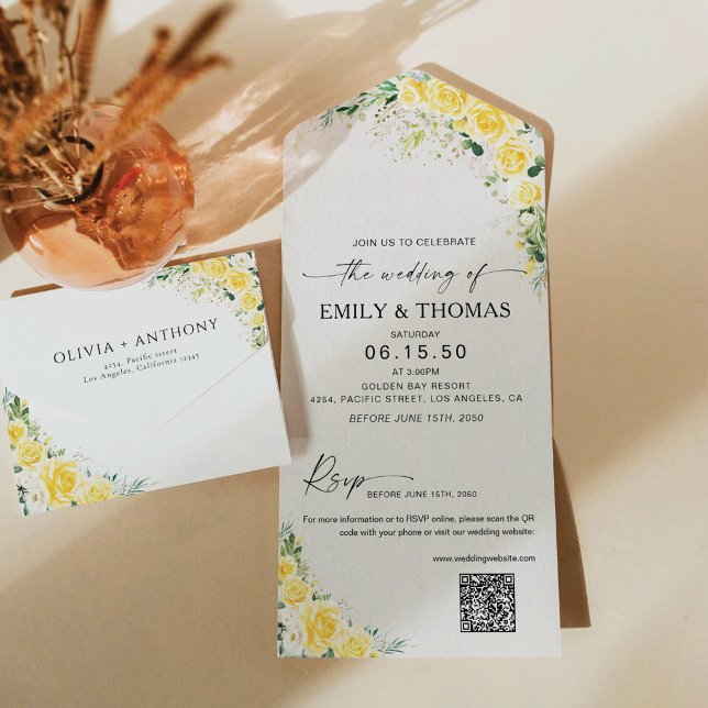 Faire-part de mariage une pièce bleu clair floral (Créateur téléchargé)