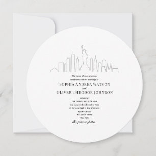 Faire-part de mariage unique à New York avec code