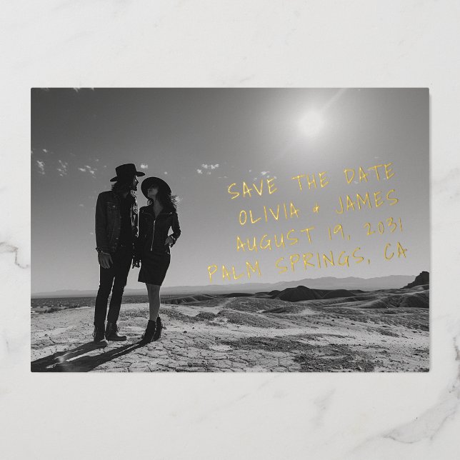 Faire-part de mariage unique avec photo manuscrite (Recto)