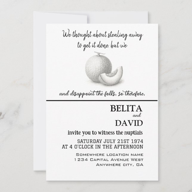 Faire-part de mariage unique et drôle (Devant)