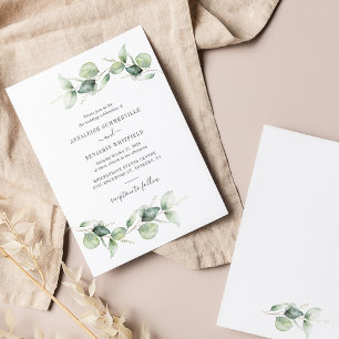 Faire-part de mariage végétal Eucalyptus