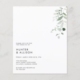 Faire-part de mariage végétal minimaliste