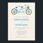 Faire-part de mariage vélo tandem - bleu<br><div class="desc">Une faire-part de mariage moderne avec un vélo tandem avec panier et fleurs. Veuillez vous renseigner sur les couleurs personnalisées !</div>