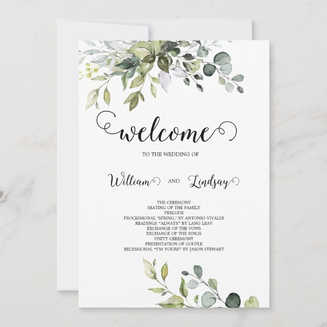 Faire-part de mariage verdoyant (Devant)