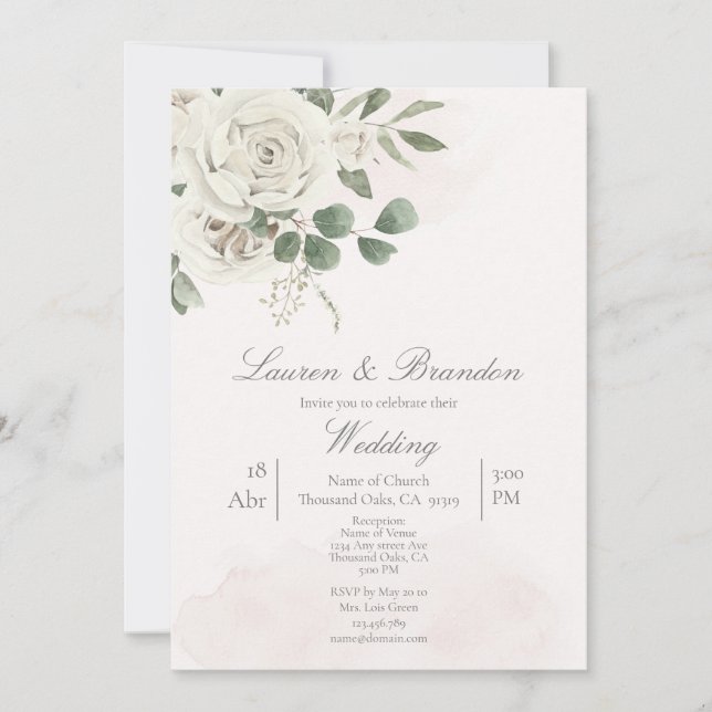 Faire-part de mariage verdoyant (Devant)