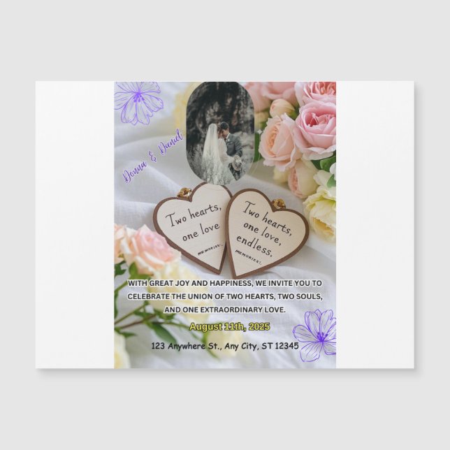 Faire-part de mariage verdoyante et or (Devant)