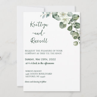 Faire-part de mariage verdoyante simple
