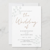 Faire-part de mariage verdure romantique
