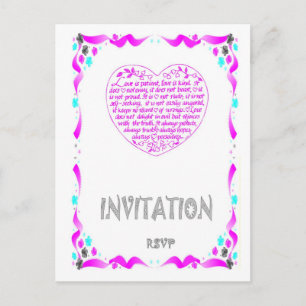 Faire-part de mariage - verset de la Bible, coeur