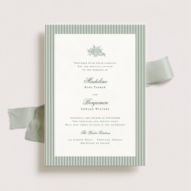 Faire-part de mariage vert chasseur de Whitford (Créateur téléchargé)