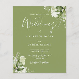 Faire-part de mariage vert mousse verdure de budge