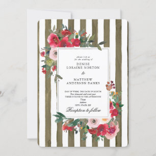 Faire-part de mariage vert olive Martini