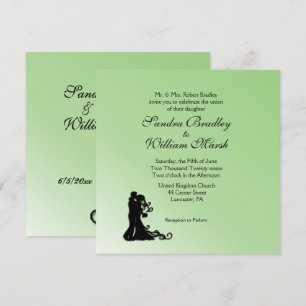 Faire-part de mariage vert simple
