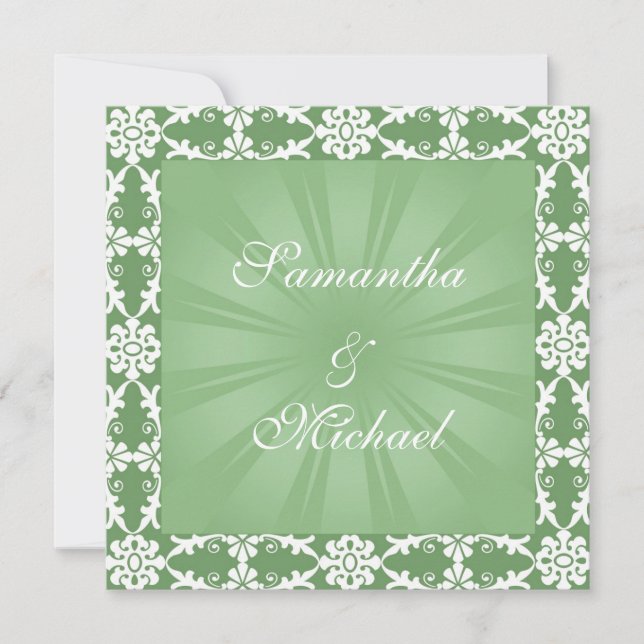 Faire-part de mariage verte (Devant)