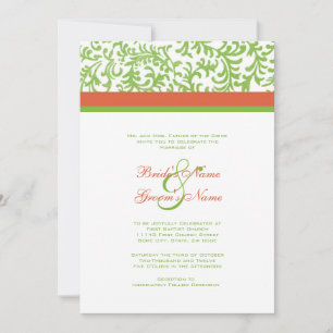 Faire-part de mariage verte et orange