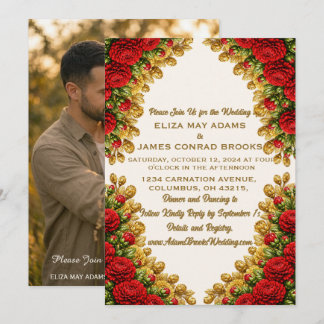 Faire-part de mariage vertical avec photo de la co