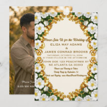 Faire-part de mariage vertical avec photo de la ro
