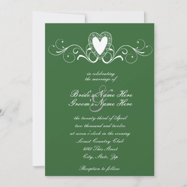 Faire-part de mariage victorien de la dentelle (Devant)