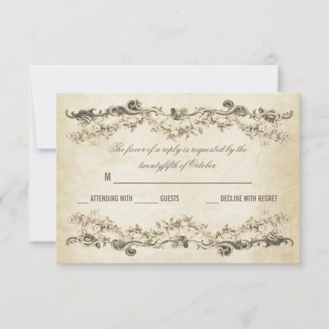 faire-part de mariage vieillies vintage (Devant)